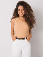 Camelowy top na jedno ramię Haisley