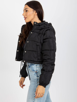 Hurt Czarna krótka kurtka zimowa z odpinanymi rękawami
