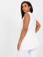 Hurtownia online Biało-różowy top plus size bawełniany