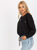 Hurt Czarna krótka bluza bez kaptura bawełniana RUE PARIS