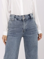Blue long women's dad fit jeans.