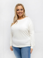 Ecru bluzka plus size z miękkiego materiału
