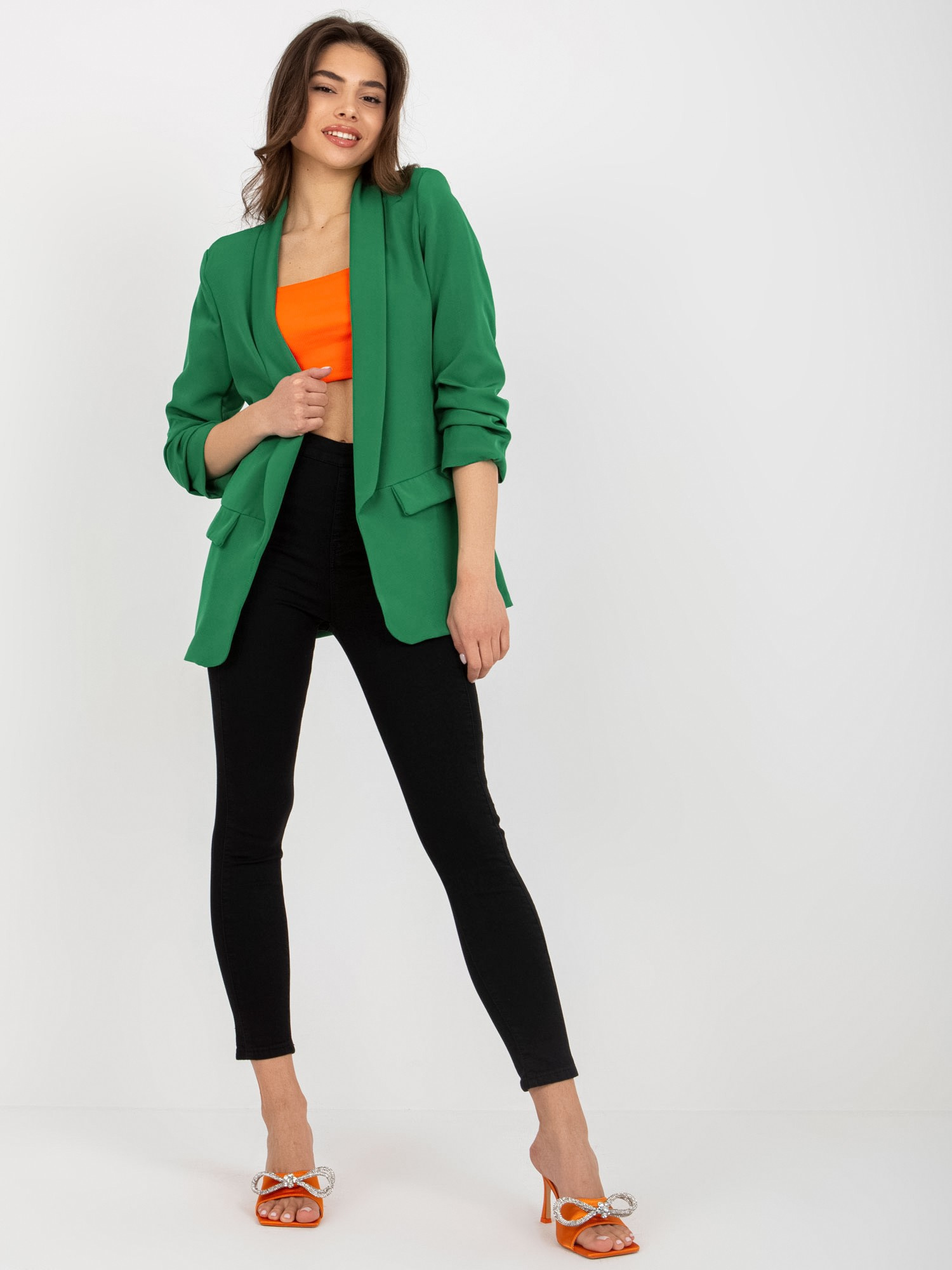 Hurt Dark green women's blazer with lining OCH BELLA.