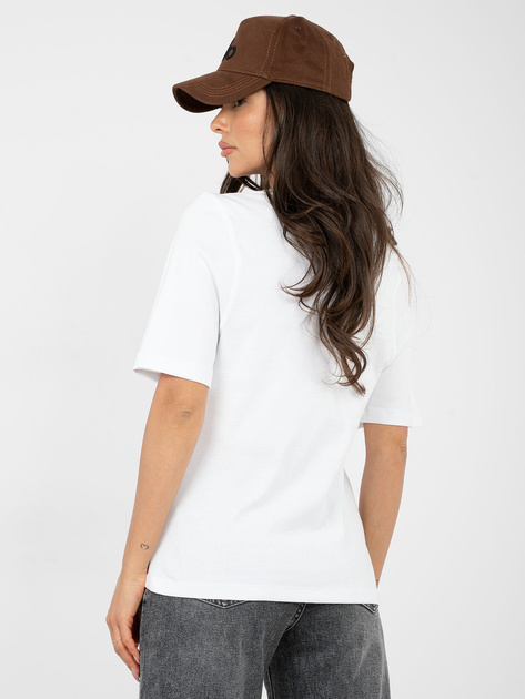Biały bawełniany t-shirt basic RUE PARIS