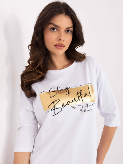 Hurt Biała casualowa bluzka damska z bawełny