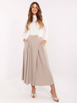 Beżowa midi spódnica z plisowaniem RUE PARIS 