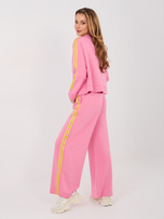 Ciemnoróżowe dresowe spodnie bez zapięcia RUE PARIS