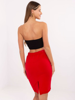 Czerwona dresowa spódnica z bawełny BASIC FEEL GOOD 