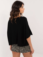 Hurtownia online Czarny krótki sweter oversize