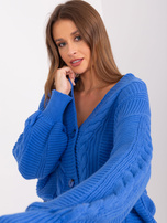 Hurtownia Ciemnoniebieski sweter damski z guzkami RUE PARIS