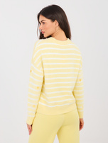 Helle gelbe Damen Oversize-Pullover mit Stickerei.