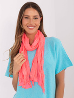 Hurt Fluo różowa damska chusta z marszczeniem