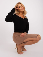 Hurtownia Czarno-camelowy dwuczęściowy komplet casualowy RUE PARIS