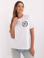 Hurtownia Biały damski t-shirt z bawełny SUBLEVEL 