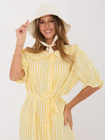 Jasnożółta koszulowa sukienka na lato