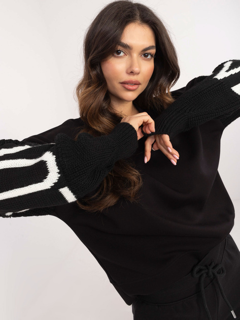 Hurt Czarna bluza bez kaptura o kroju oversize