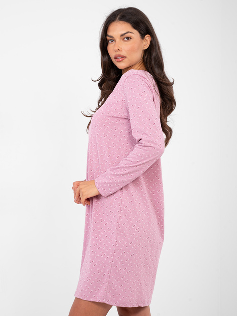 Brudnoróżowa nocna koszula z nadrukiem