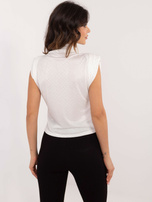 Hurt Biała wizytowa bluzka z błyszczącymi aplikacjami