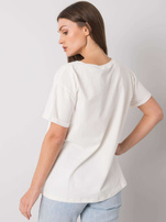 Ecru t-shirt z nadrukiem Aosta