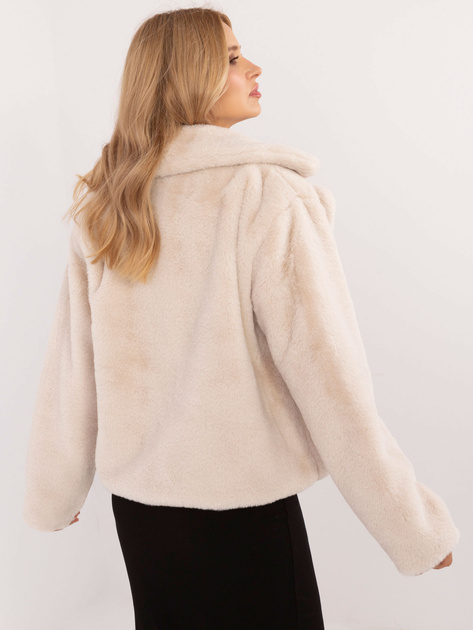 Hurt Jasnobeżowa kurtka przejściowa ze sztucznego futra