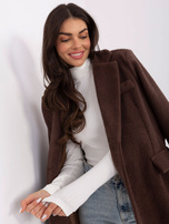 Ecru dopasowana bluzka basic w prążek RUE PARIS