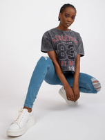 Niebieskie damskie spodnie jeansowe rurki RUE PARIS 