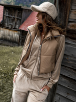 Hurt Jasnobrązowa krótka kamizelka puchowa OCH BELLA