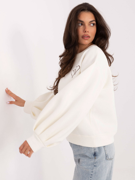 Ecru dresowa bluza z haftem