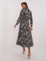 Hurt Ecru-czarny komplet w zebrę z krótką bluzką