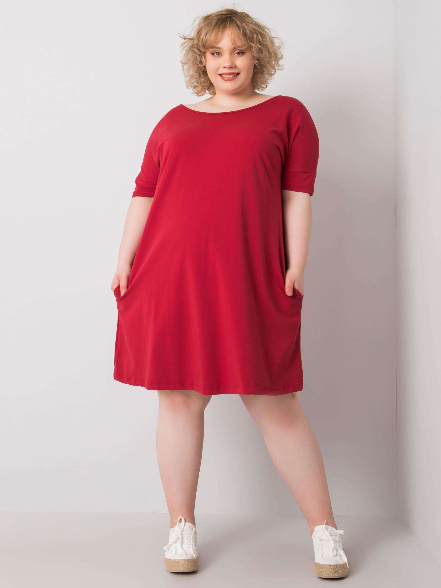 Bordeauxfarbendes Plus-Size-Kleid Bellamy.