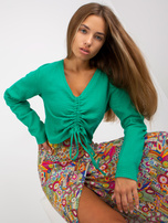 Zielona muślinowa bluzka na co dzień ze ściągaczem SUBLEVEL