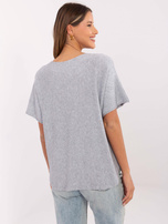 Hurtownia Szary sweter oversize z dodatkiem wiskozy