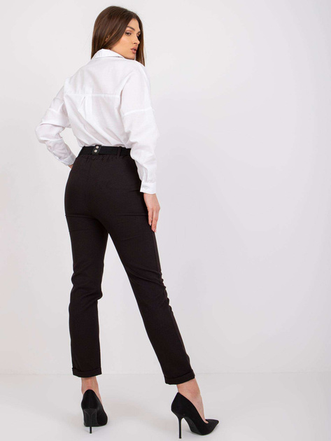 Czarne spodnie eleganckie z paskiem Sewilla