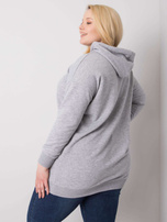Šedá melírovaná mikina plus size s kapucňou Luna.