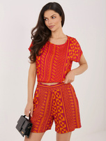 Pomarańczowe letnie szorty we wzory SUBLEVEL 