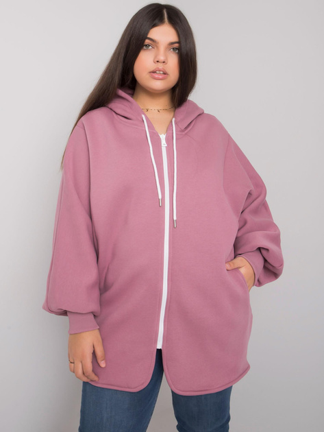 Brudnoróżowa bluza plus size z kapturem Ella