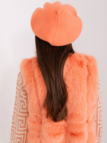 Hurt Brzoskwiniowy beret zimowy z kaszmirem