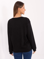 Czarna damska bluzka z okrągłym dekoltem