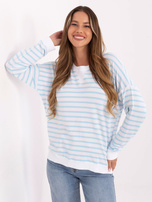 Biało-jasnoniebieska damska bluzka z modalu