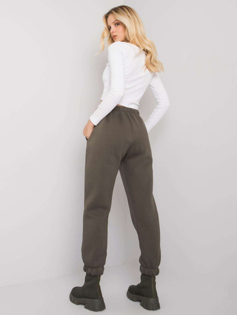 Khaki spodnie dresowe z napisem Lily