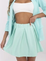 Miętowa rozkloszowana spódnica z gumką w pasie