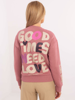 Hurt Brudnoróżowa damska bluza bez kaptura SUBLEVEL