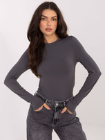 Grafitowa dopasowana bluzka longsleeve SUBLEVEL