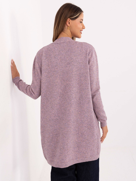 Ciemnoróżowy damski kardigan z kieszeniami