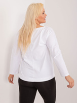 Bela bombažna bluzica plus size Sandy.