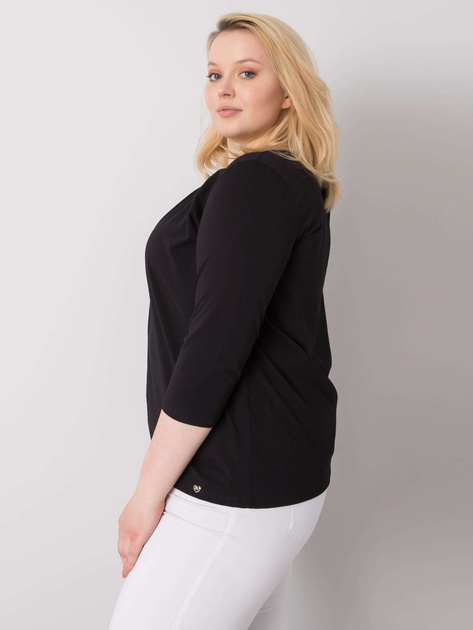 Czarna bluzka plus size z bawełny Jodie
