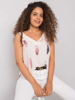 Jasnobeżowy top we wzory Oaklyn