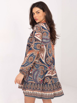 Ciemnoniebieska sukienka z nadrukiem Milah