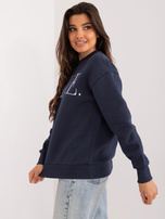 Hurtownia Granatowa bluza z kolorowym napisem SUBLEVEL