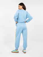RUE PARIS Pastelowy niebieski damski komplet z bluzą oversize